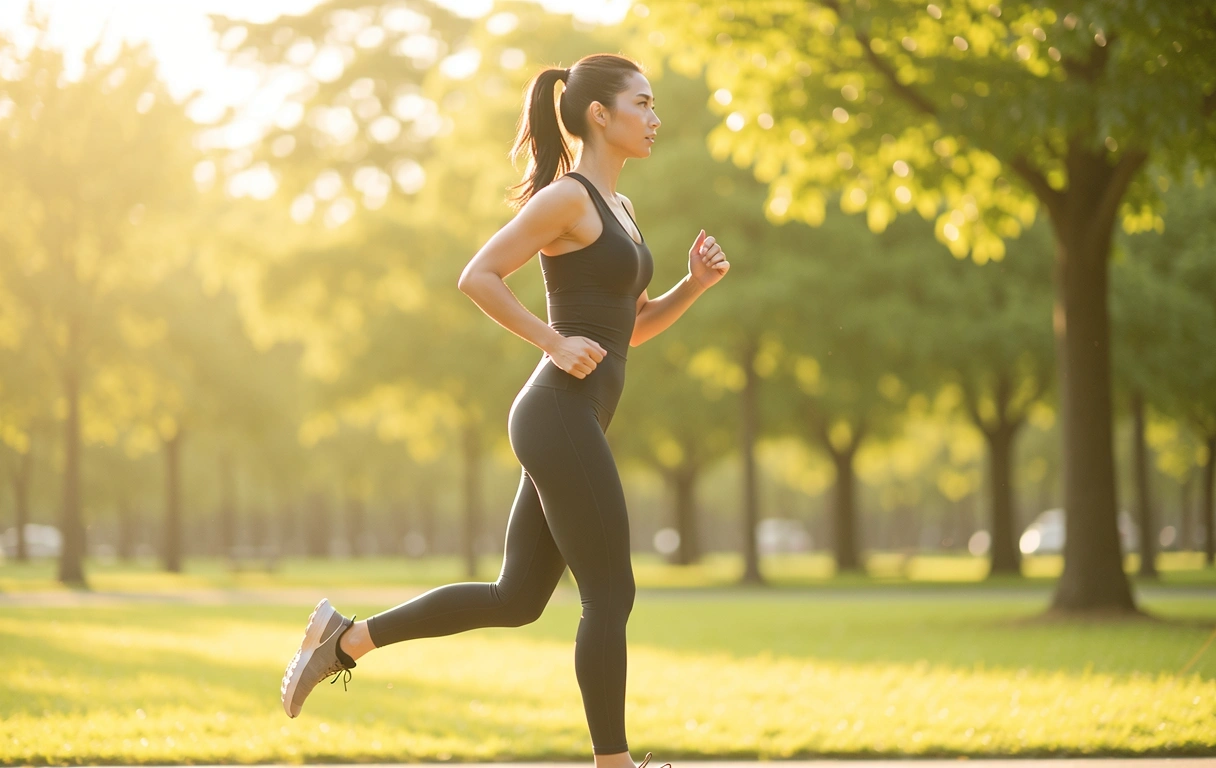 Persoană făcând sport în parc